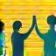 Community icon: people high-fiving in gym