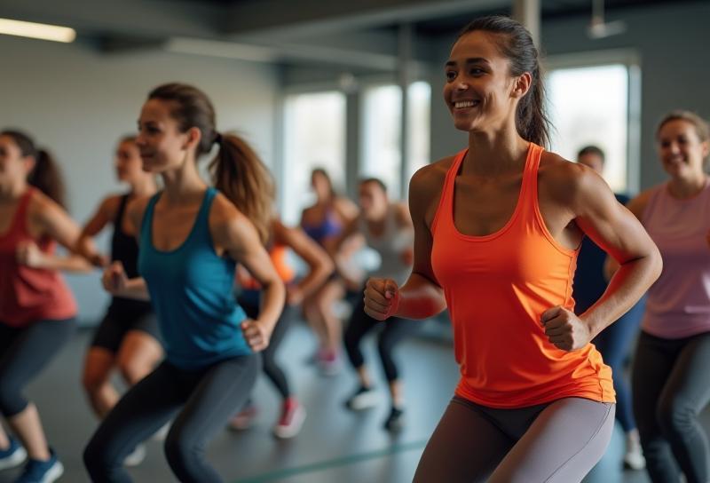 VitalCore personal trainers leading a diverse group class in Manchester gym.