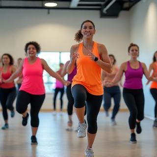 Group fitness class in session at VitalCore studio